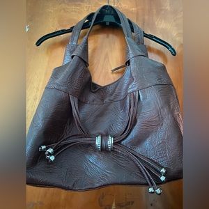 Dark Brown Faux Leather Purse
